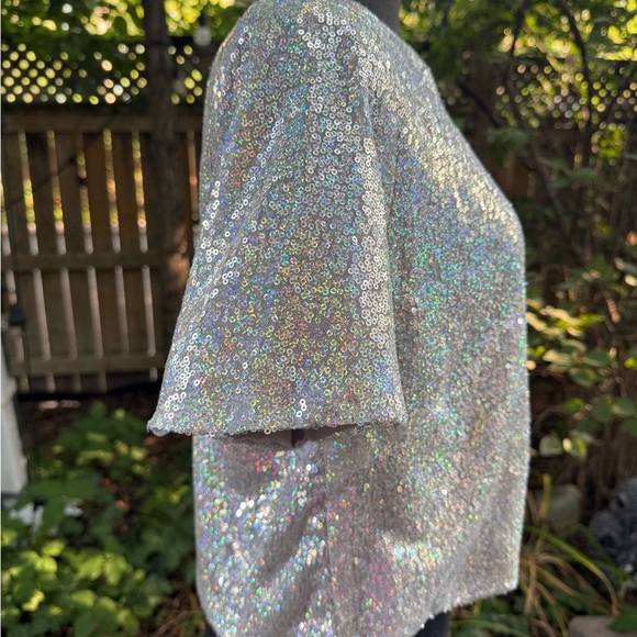 Honey Maddy Silver Sequin Women's Top. Size M. New with tags. - Picture 2 of 8